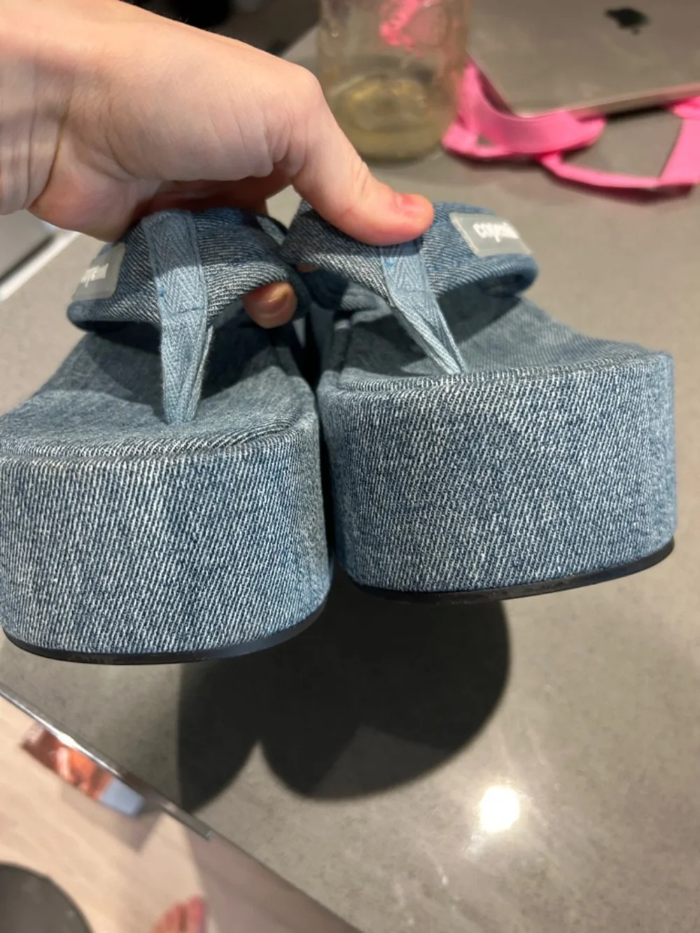 COPERNI Blue Denim Wedge Sandals - Picture 6 of 8